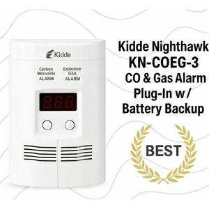 Kidde Nighthawk KN-COEG-3 CO & Gas Alarm Plug‑In w/ Battery Backup